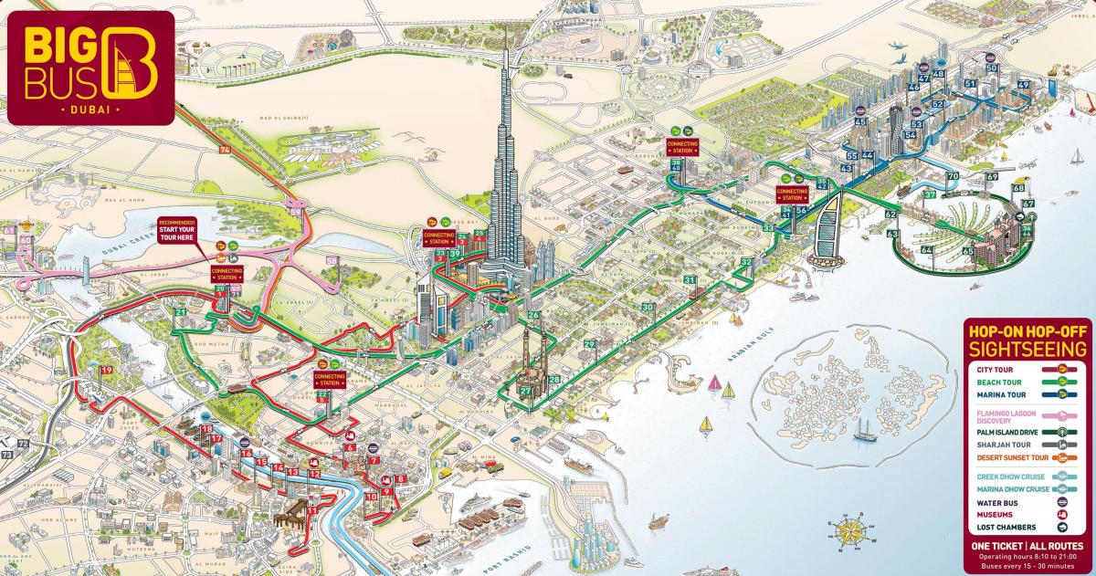 Mapa Dubaju Big Bus